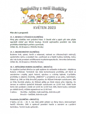 Zprávičky z naší školičky KVĚTEN 2023 1